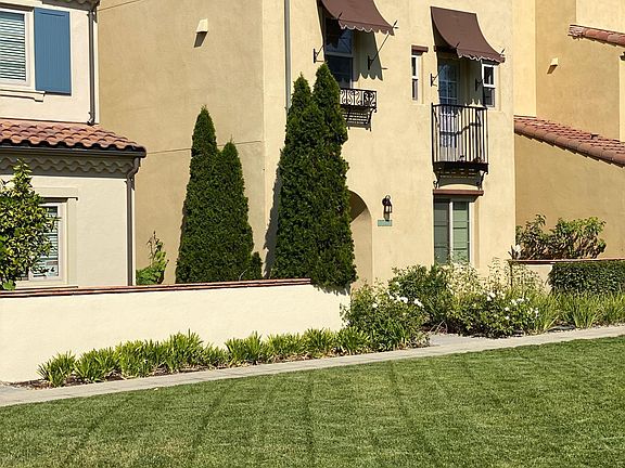 Large lawn area, with playground