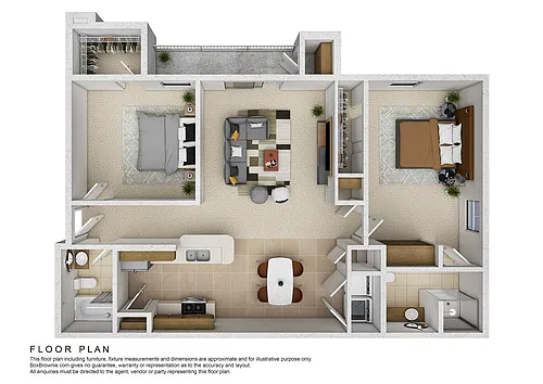 Floor plan 2 Bedroom, 2 Bathroom