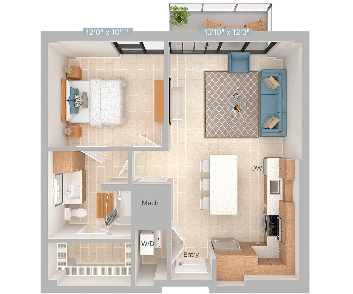 Floor plan A6-733sf-301