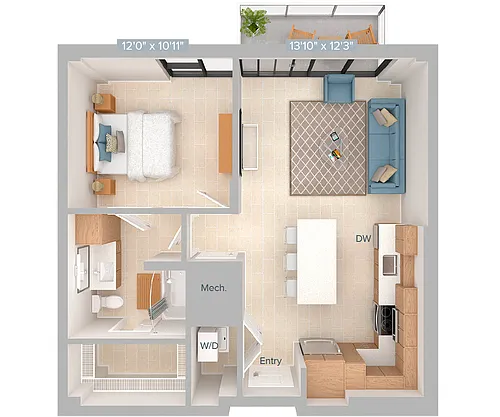 Floor plan A6-733sf-301
