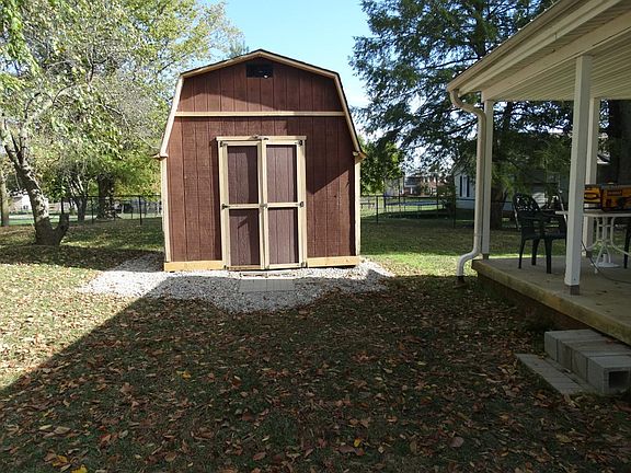 Outdoor shed back yard and back porch