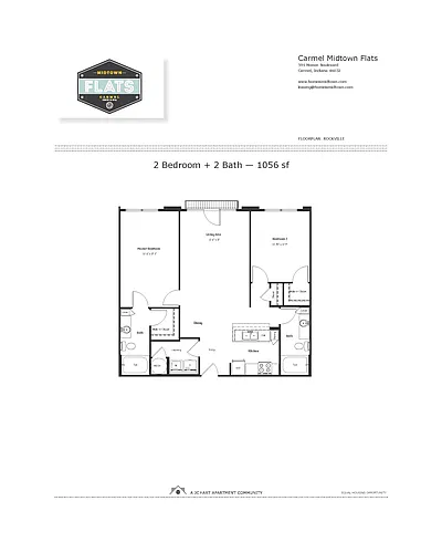Floor plan 2 Bedroom, 2 Bathroom