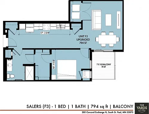 Floor plan The Yards - Salers (F3)