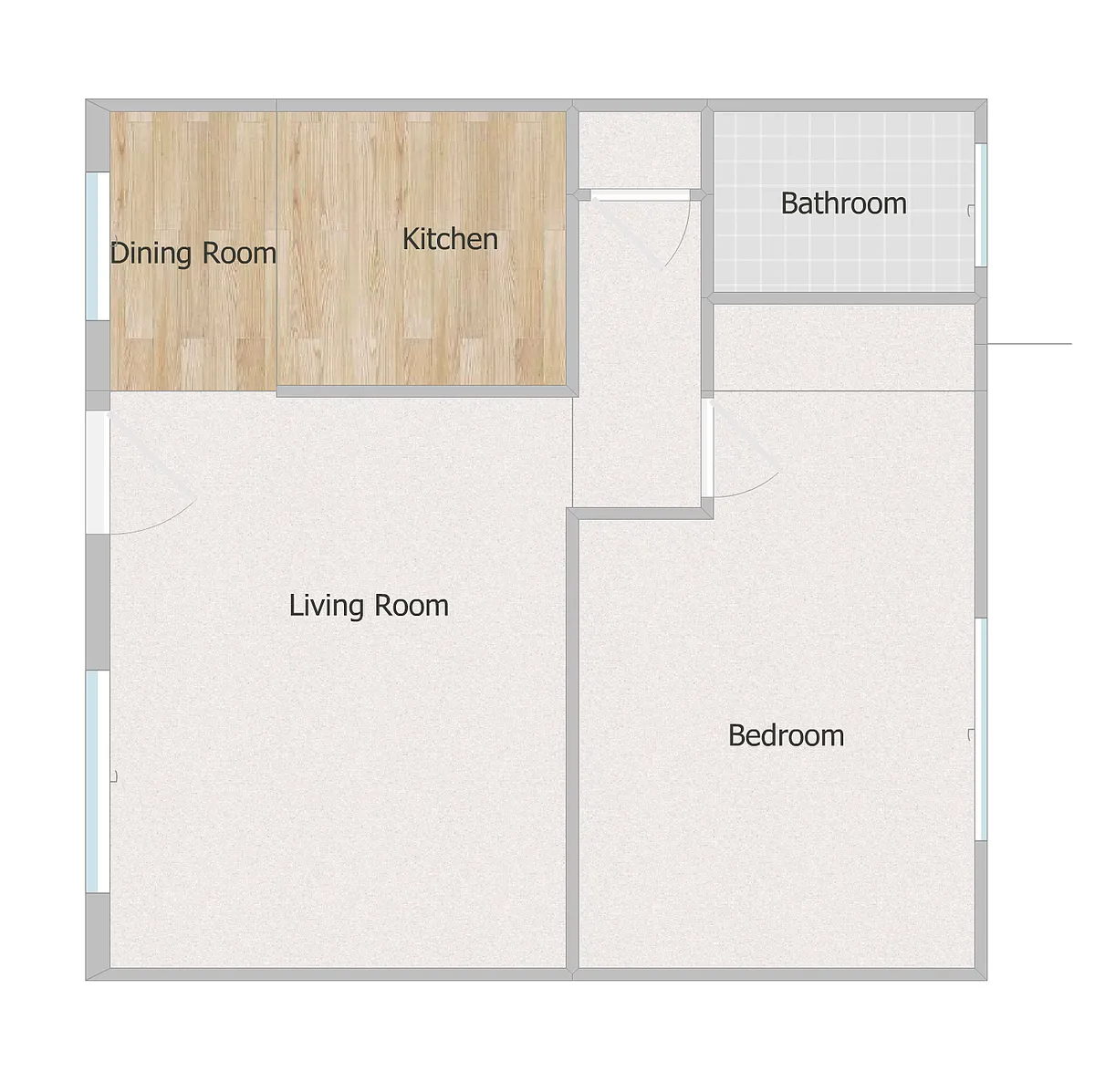 Floor plan One Bedroom - Top Floor