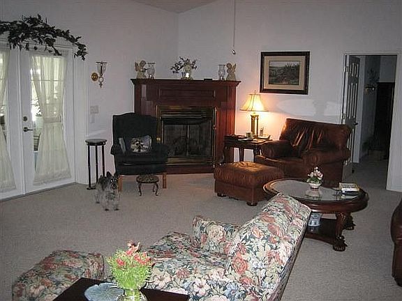 living room with fireplace