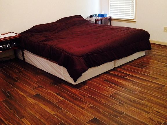 Master bed with new tile