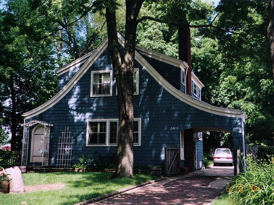 Front from brick driveway