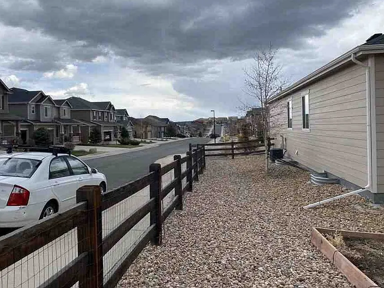 Side yard with garden