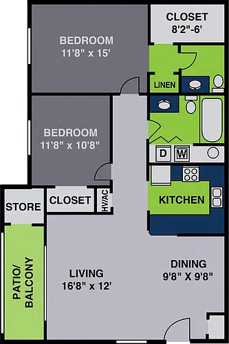 Floor plan Two Bedroom