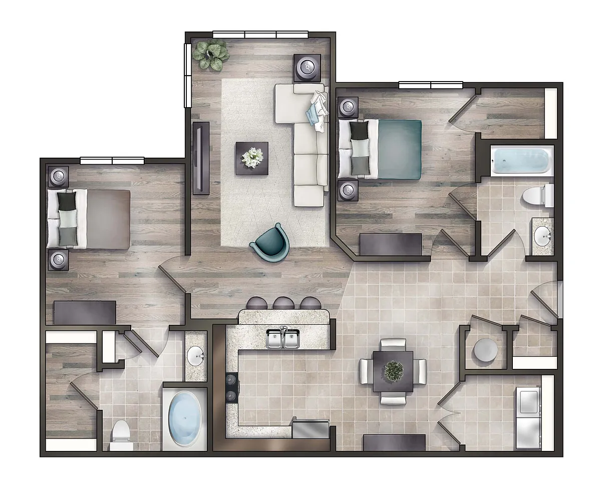 Floor plan The Kiawah with Sunroom
