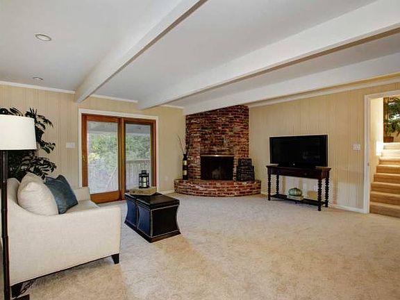 Family room with fireplac