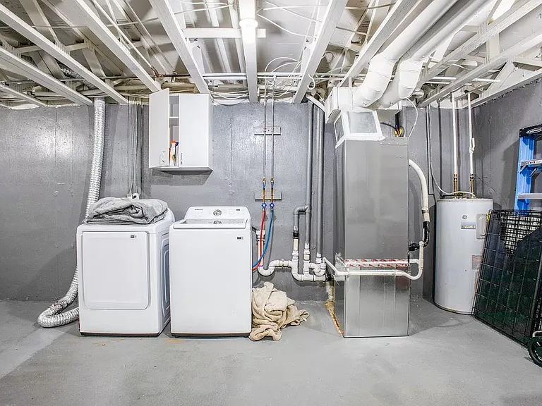 Basement with new washer/dryer
