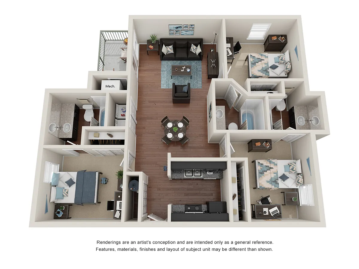 Floor plan 3 Bed 3 Bath Emerald