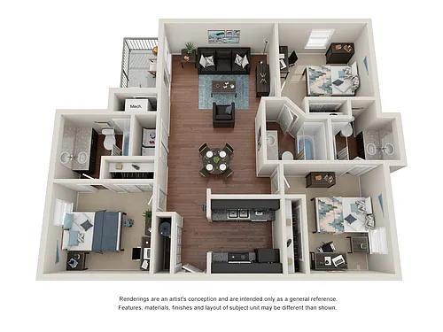 Floor plan 3 Bed 3 Bath Emerald