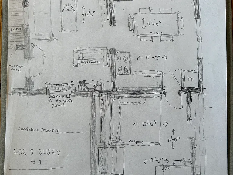 Sketch with room sizes unit1