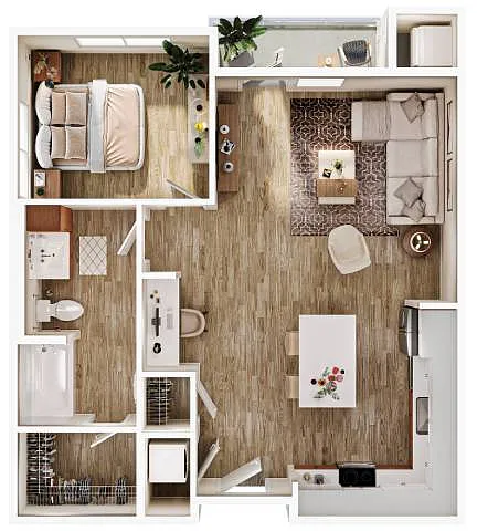 Floor plan 1x1b