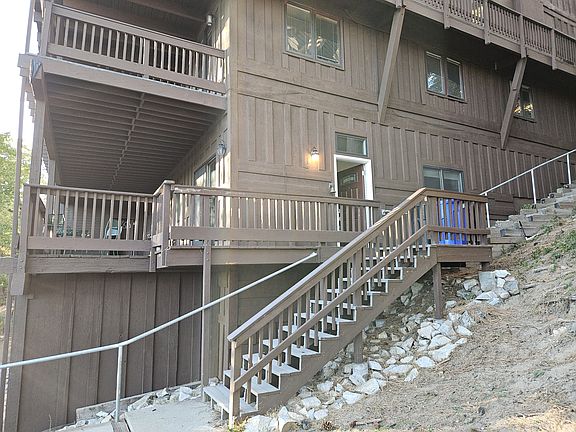 Bottom floor apartment entrance.