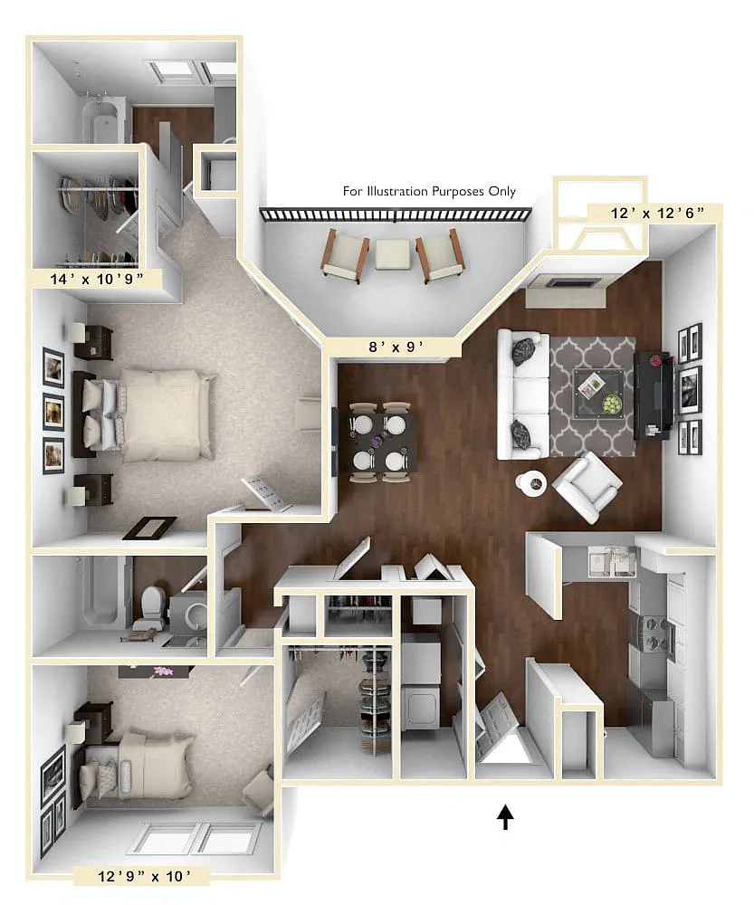 Floor plan Triple Crown 2 BR 2 BA
