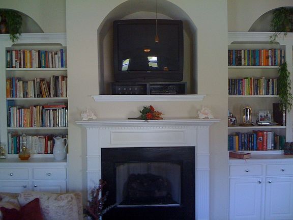 Custom built-ins in this previous model home.