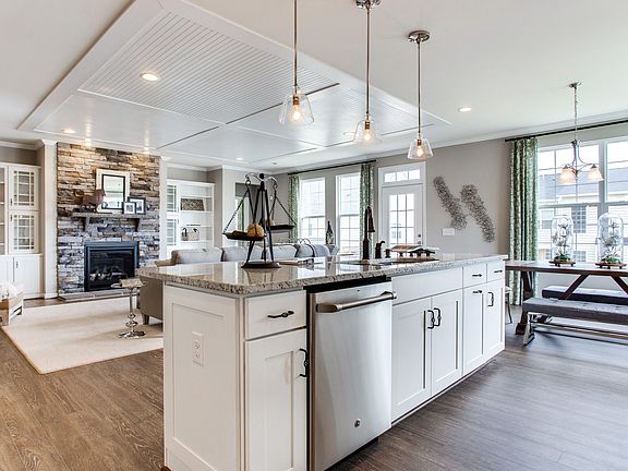 Kitchen flowing into great room