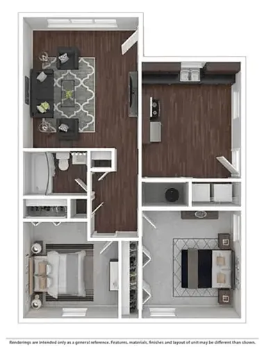 Floor plan 2 Bed, 1 Bath Renovated