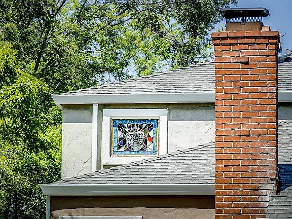Stained glass window.