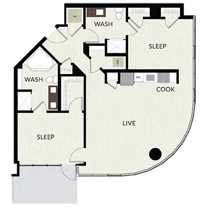 Floor plan 2 Bed/2 Bath-B5
