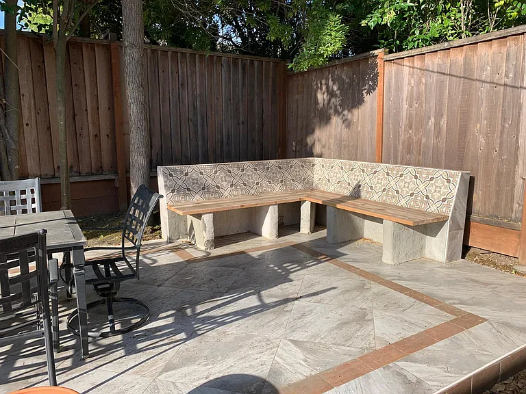 Backyard seating area