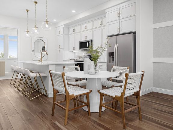 Open-concept kitchen cafe area