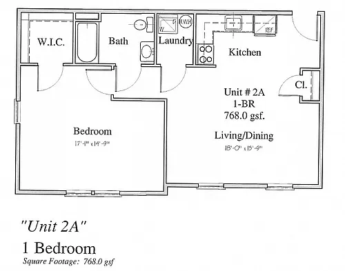 Floor plan 1-Bed/1-Bath