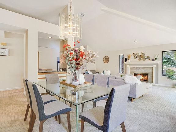 Living room and dining area