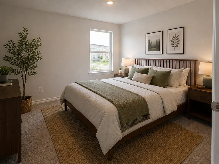 Bedroom 2, staged with AI