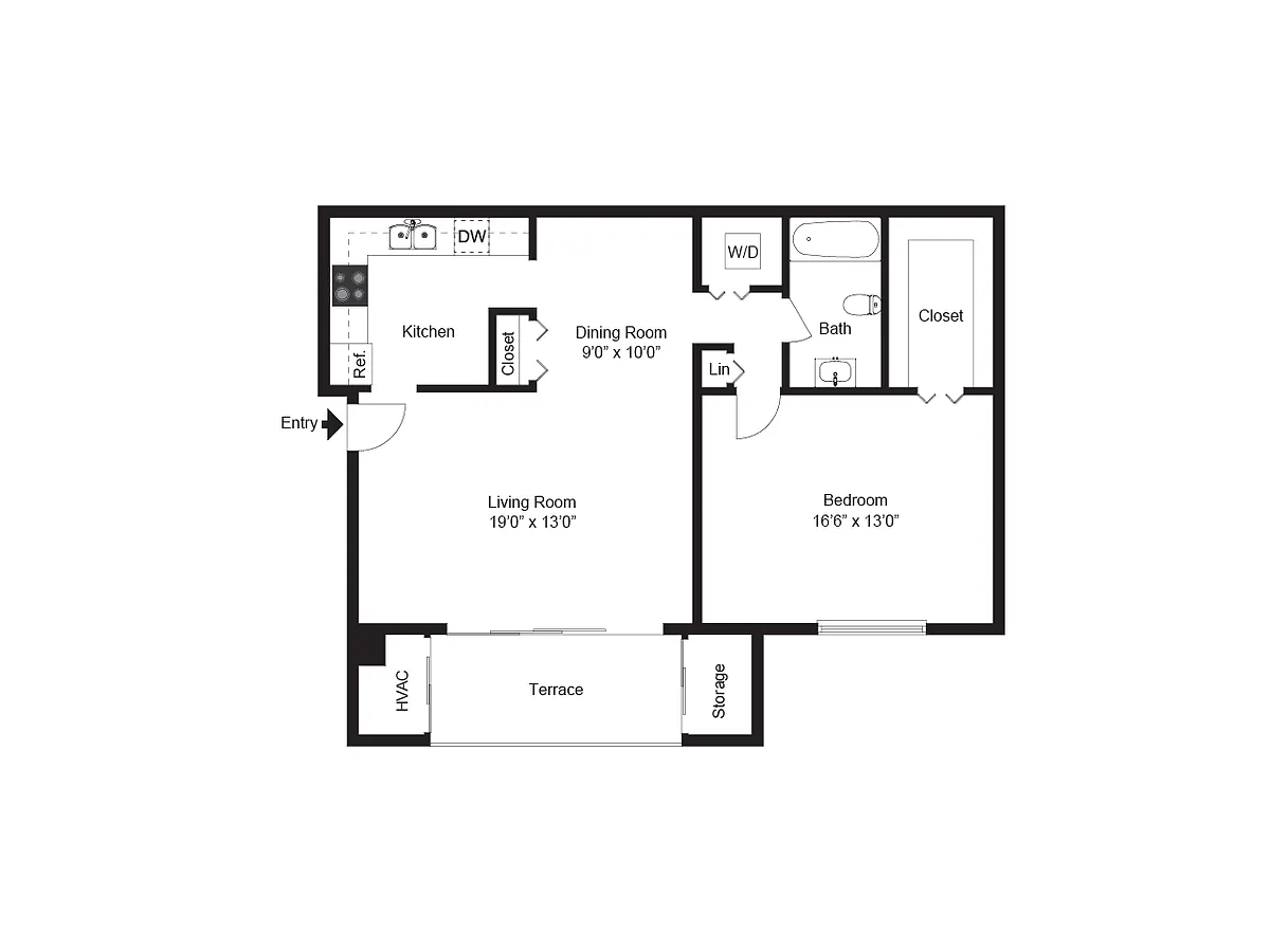 Floor plan One Bedroom
