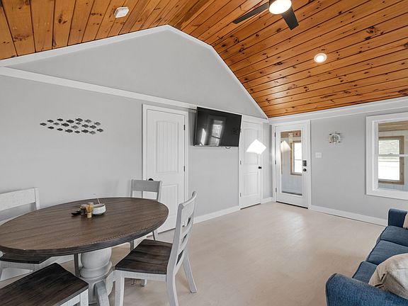 Open living space with SmarTV, complete with various streaming options.