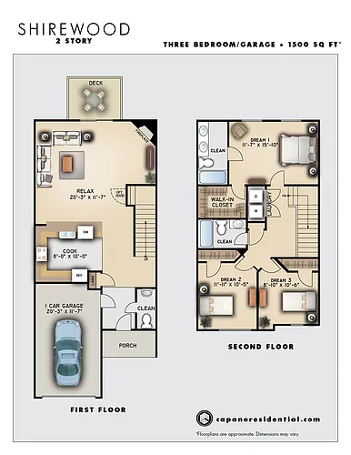 Floor plan Shirewood 3x2.5 G
