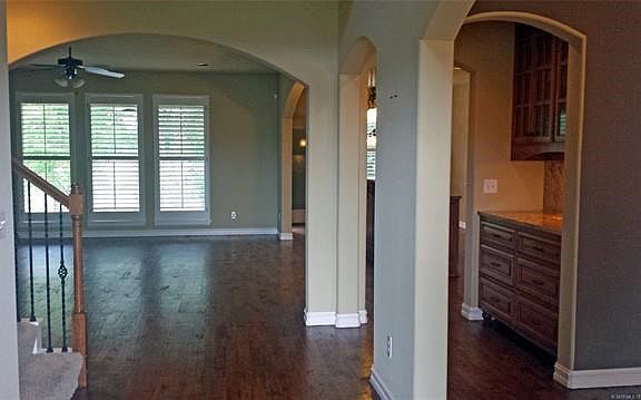 View towards living and dry bar