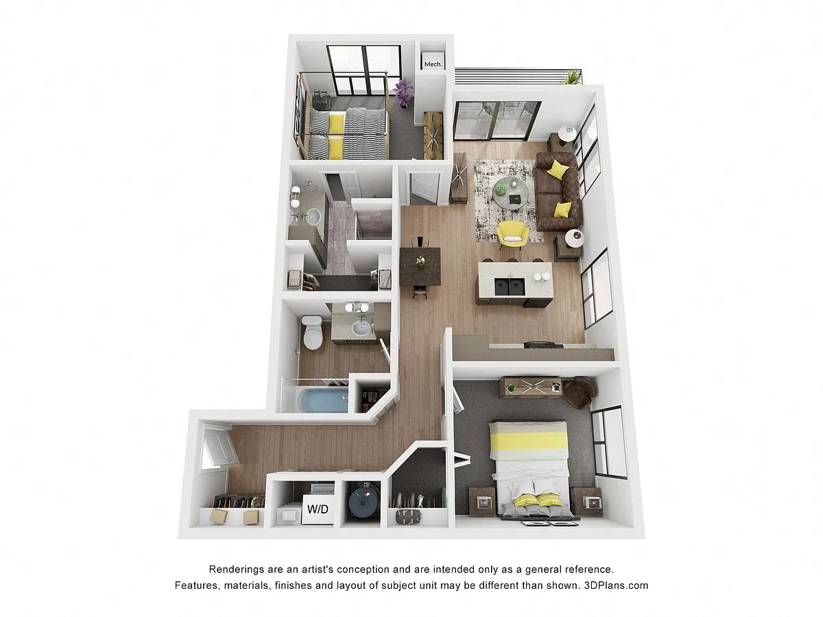 Floor plan 2 Bedroom 2 Bathroom