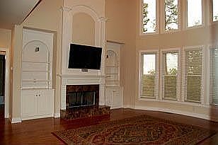 Great room with fireplace and built-ins