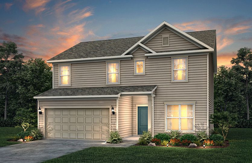 Aspire Exterior LC1A features hardie board siding, covered front door and 2 car garage