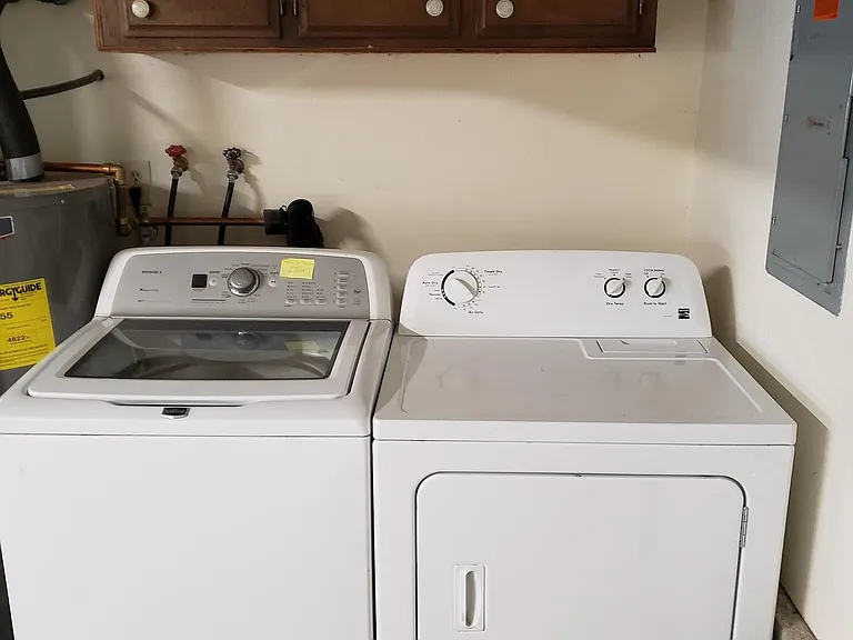 washer and dryer in the garage