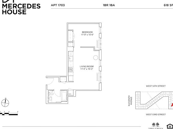 2nd image of 550 W 54th St APT 1703
