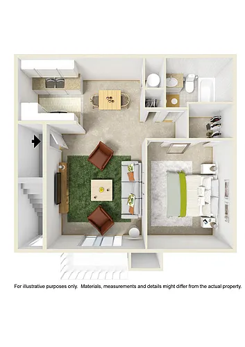 Floor plan Standard 1 Bed 1 Bath
