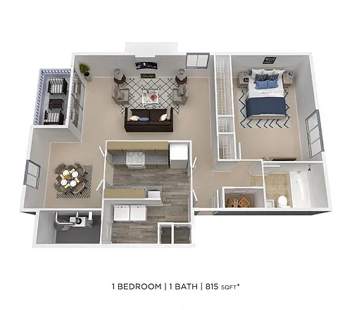 Floor plan One Bedroom - 815 sqft