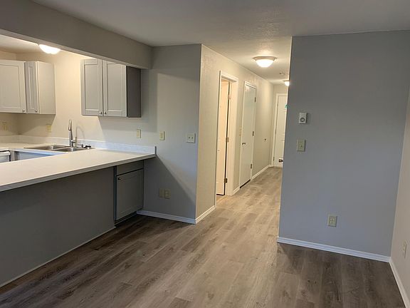 Hallway to front door, utility/bath, & garage. All with new vinyl tile.