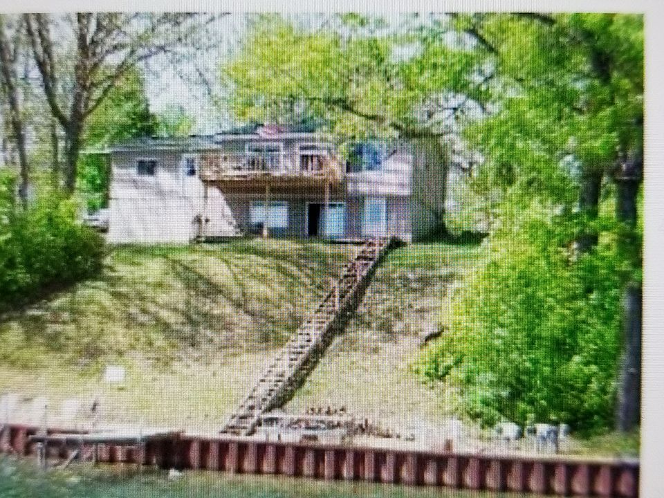House from lake.