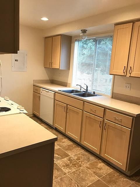 Spacious kitchen with window