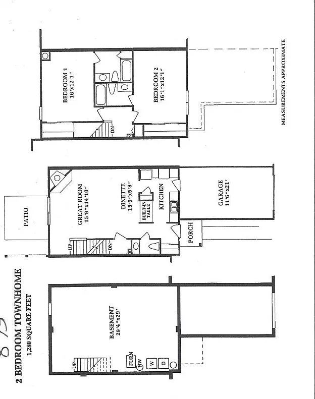 Floor plan 2B Townhouse