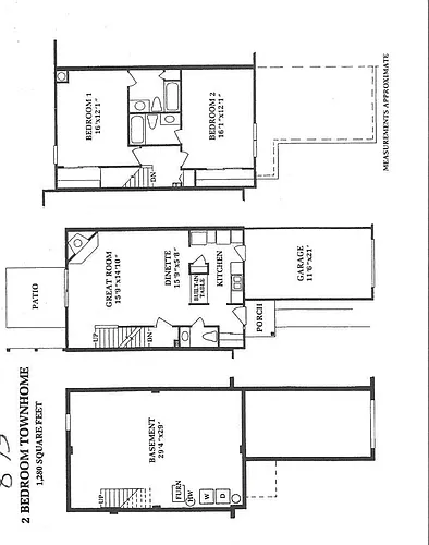 Floor plan 2B Townhouse