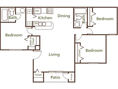 Floor plan 3 Bedroom A