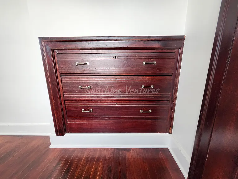 Built in restored bedroom dresser